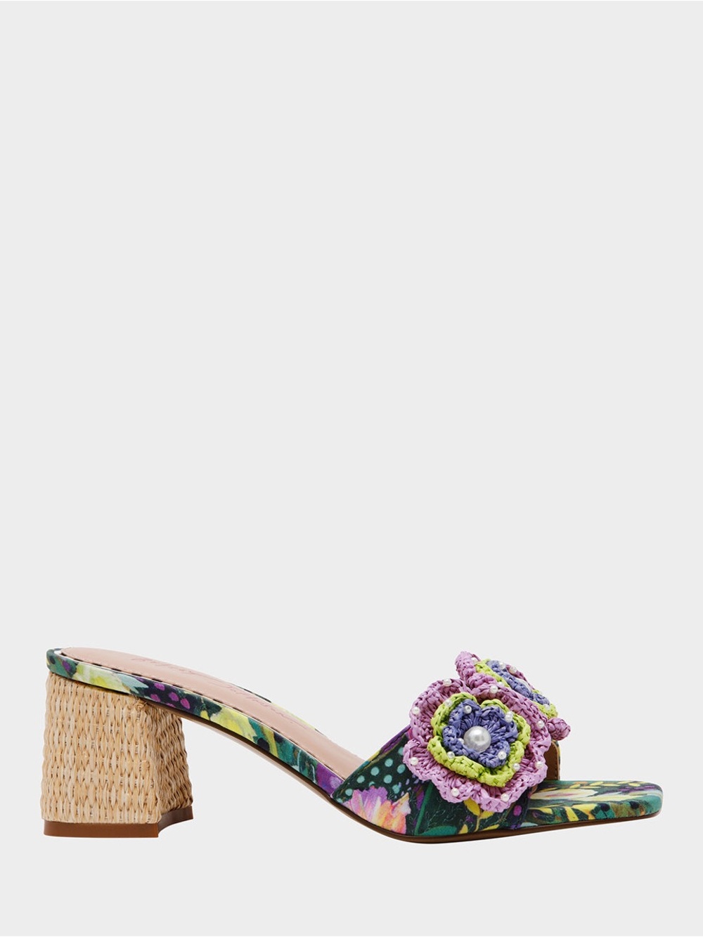 Betsey Johnson Deitrich Bright Multicolor Block Heel Mule Sandals - Picture 3 of 16